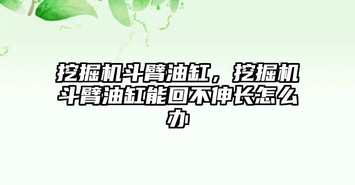 挖掘機(jī)斗臂油缸，挖掘機(jī)斗臂油缸能回不伸長(zhǎng)怎么辦