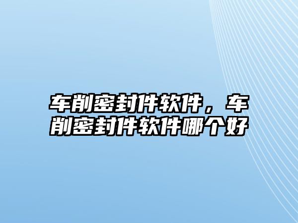 車(chē)削密封件軟件，車(chē)削密封件軟件哪個(gè)好